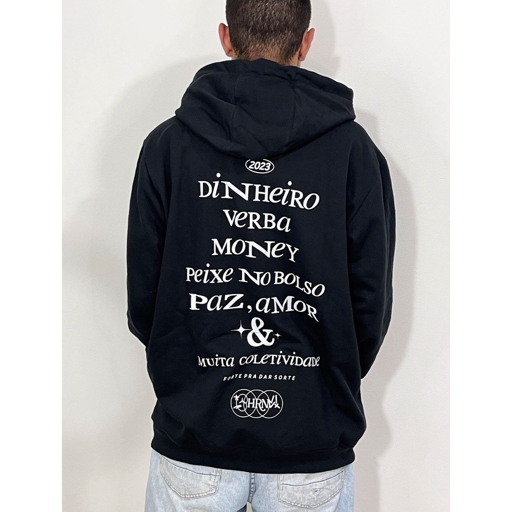 Blusa de Moletom Flanelado Canguru Moda Skatista Dinheiro Verba Money  Streetwear Envio Imediato