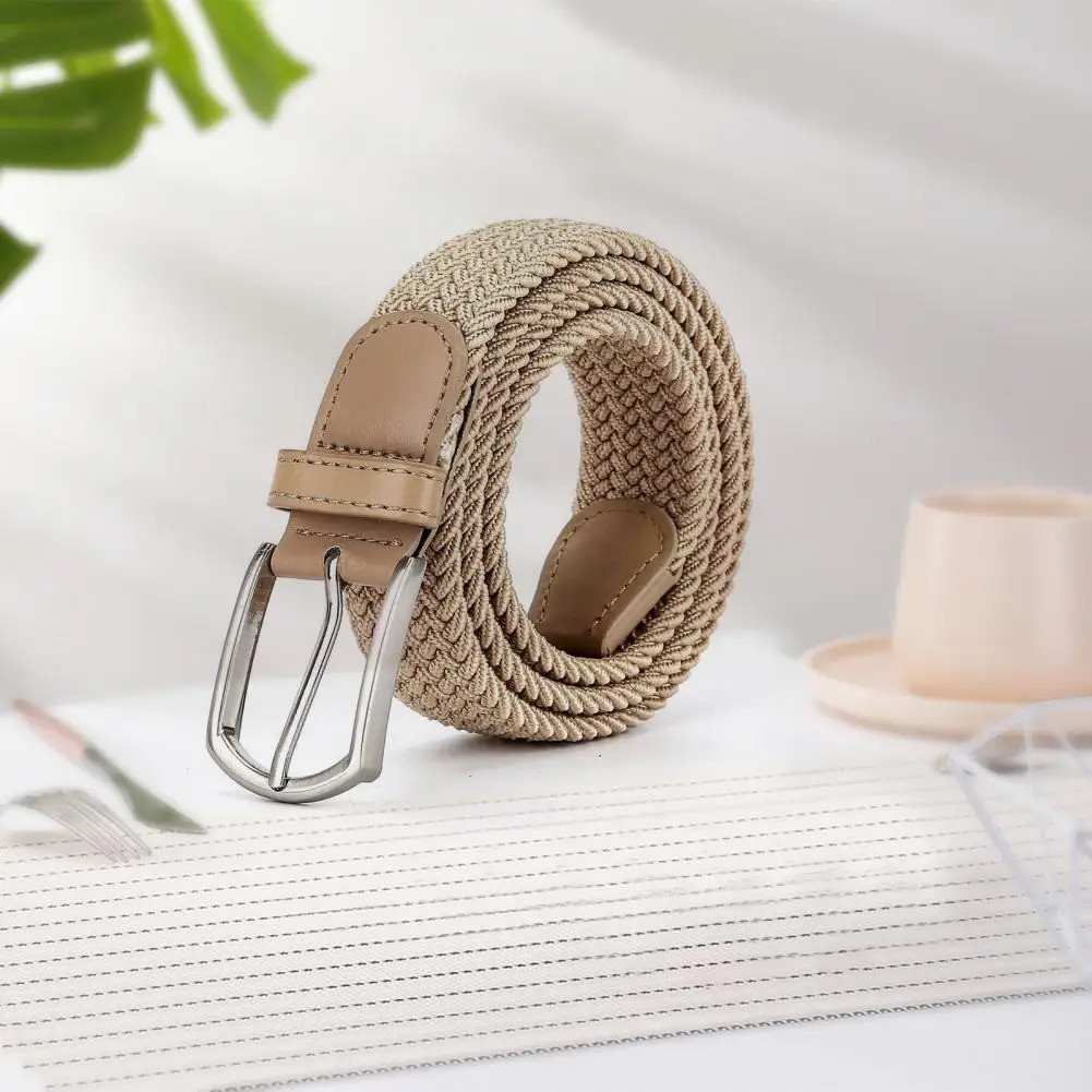 Cinto Masculino Com Fivela de Metal e Lona/Elástico Tático/Casual/Elegante e Versátil/Cinto Trançado Gio/Unissex