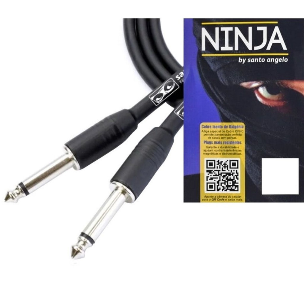 Cabo Guitarra Santo Ângelo Ninja P10 X P10 25ft / 7,62m Original Profissional