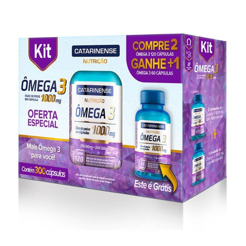 Kit Ômega 3 1000Mg Com 300 Cápsulas em Oferta na Shopee