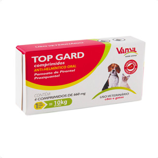 Top Gard Vansil 660mg Vermífugo para Cães e Gatos - 4 Cpr em Oferta na Shopee