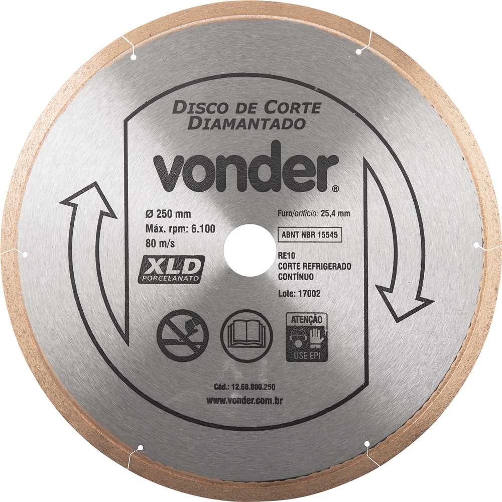 Disco De Corte Diamantado 250 Mm Para Porcelanato Xld Vonder em Oferta na Shopee