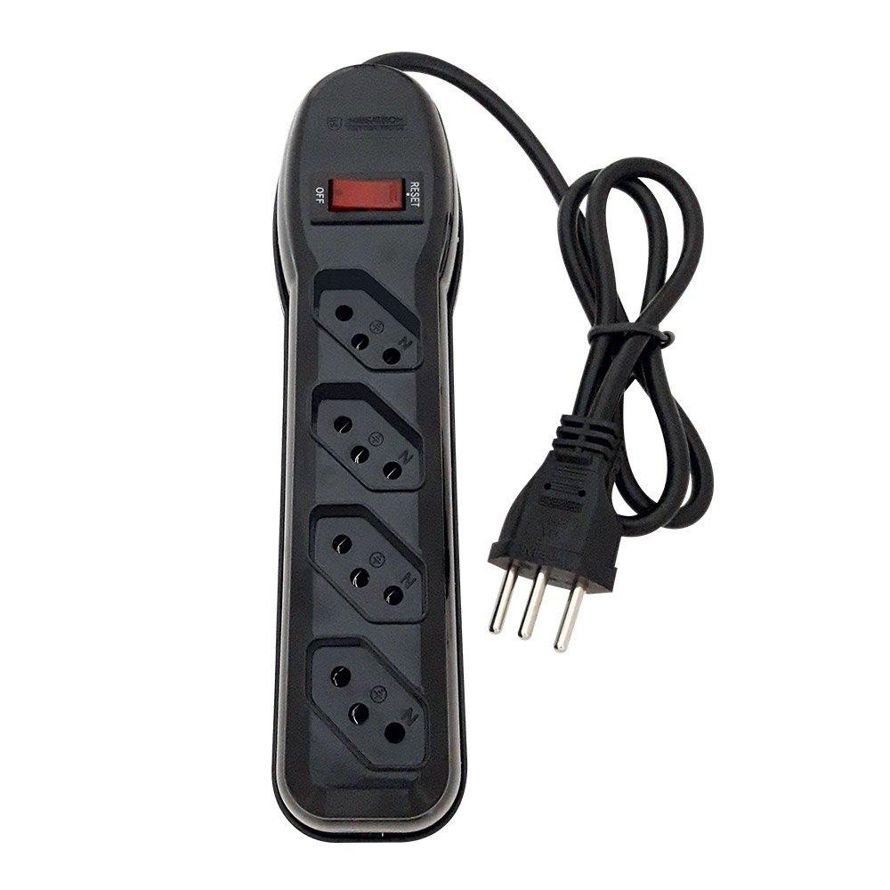 Filtro de Linha Pratik 4 Tomadas 3x0,75mm 10A Cabo 1m Preto em Oferta na Shopee