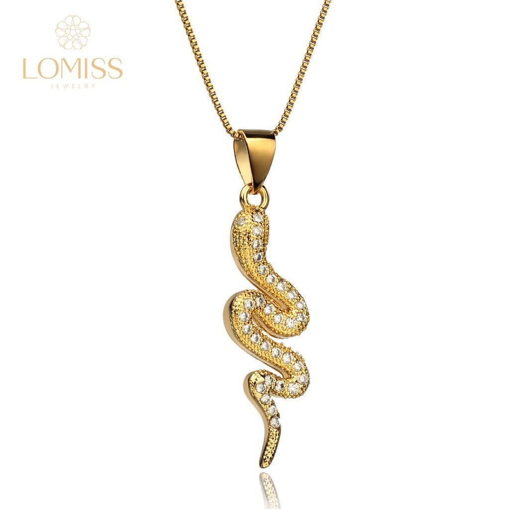 Colar Feminino Luxo Cobra Pingente 18k Banhado a Ouro Cobra Zircão Ouro Incrustado Colar Requintado