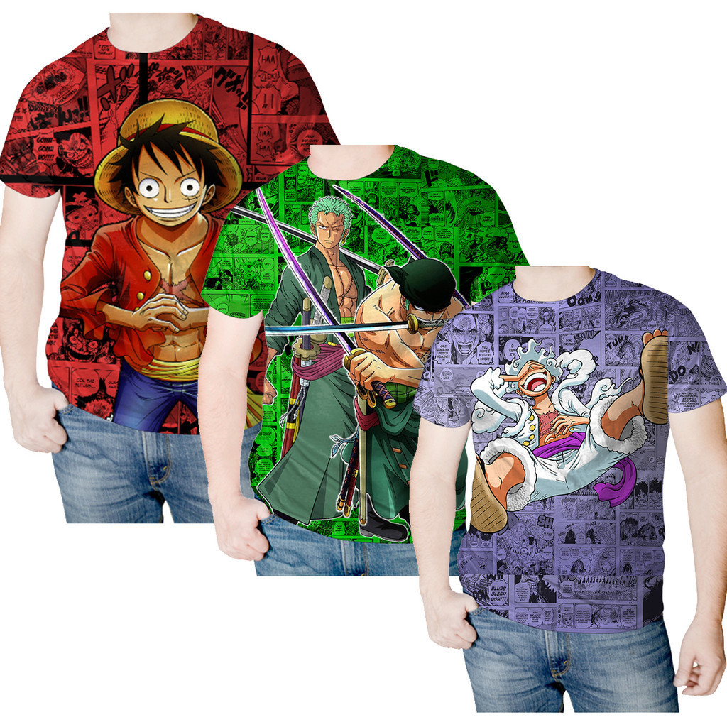 Kit Camisa Camiseta One Piece luffy Gear 5 Pirata Zoro Full