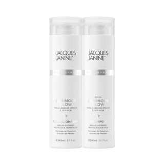 Kit Jacques Janine Luminous Glow Shampoo Sem Sal Condicionador Leave-In 240ml em Oferta na Shopee