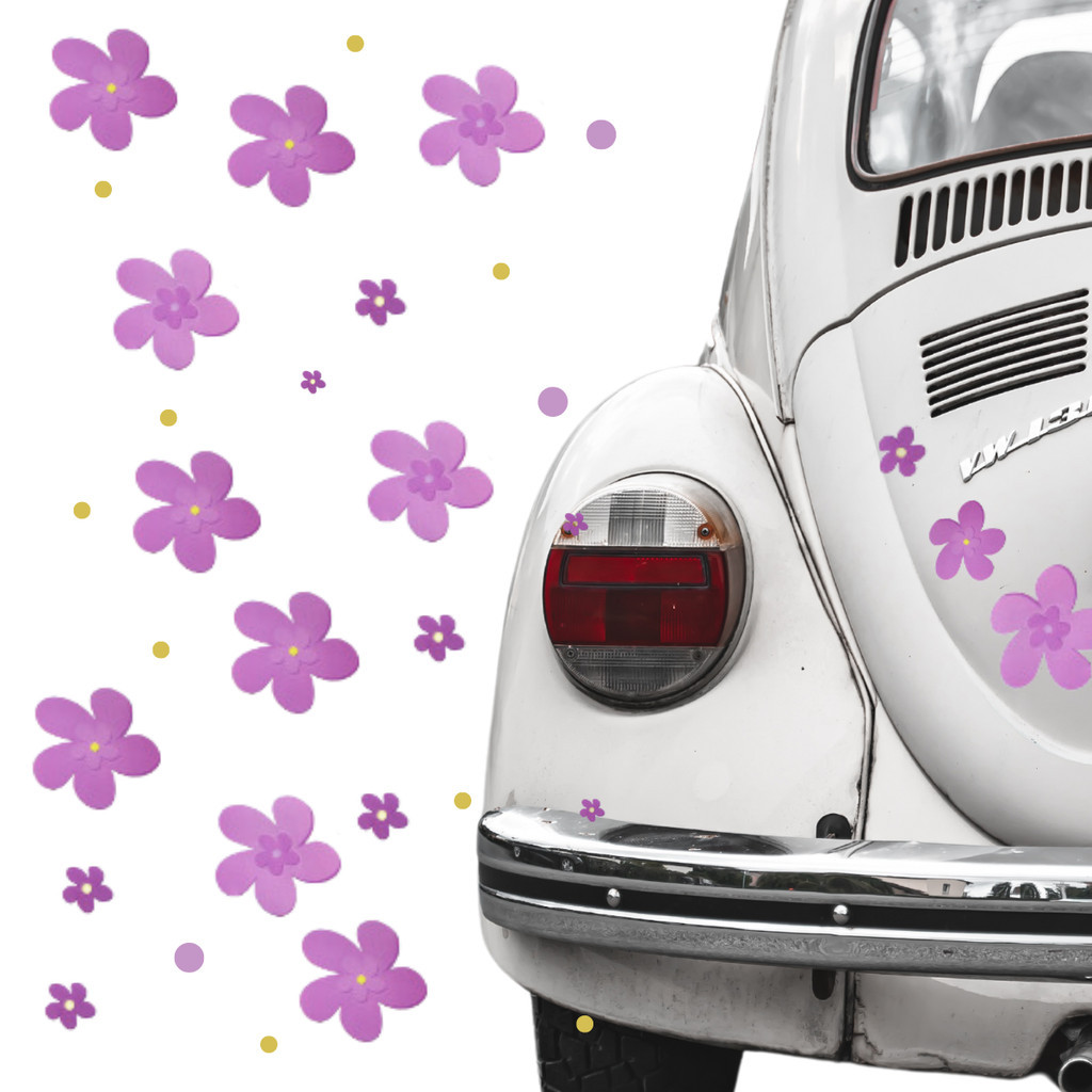 Adesivo Decorativo de Parede, Carro e moto Florzinhas em Oferta na Shopee