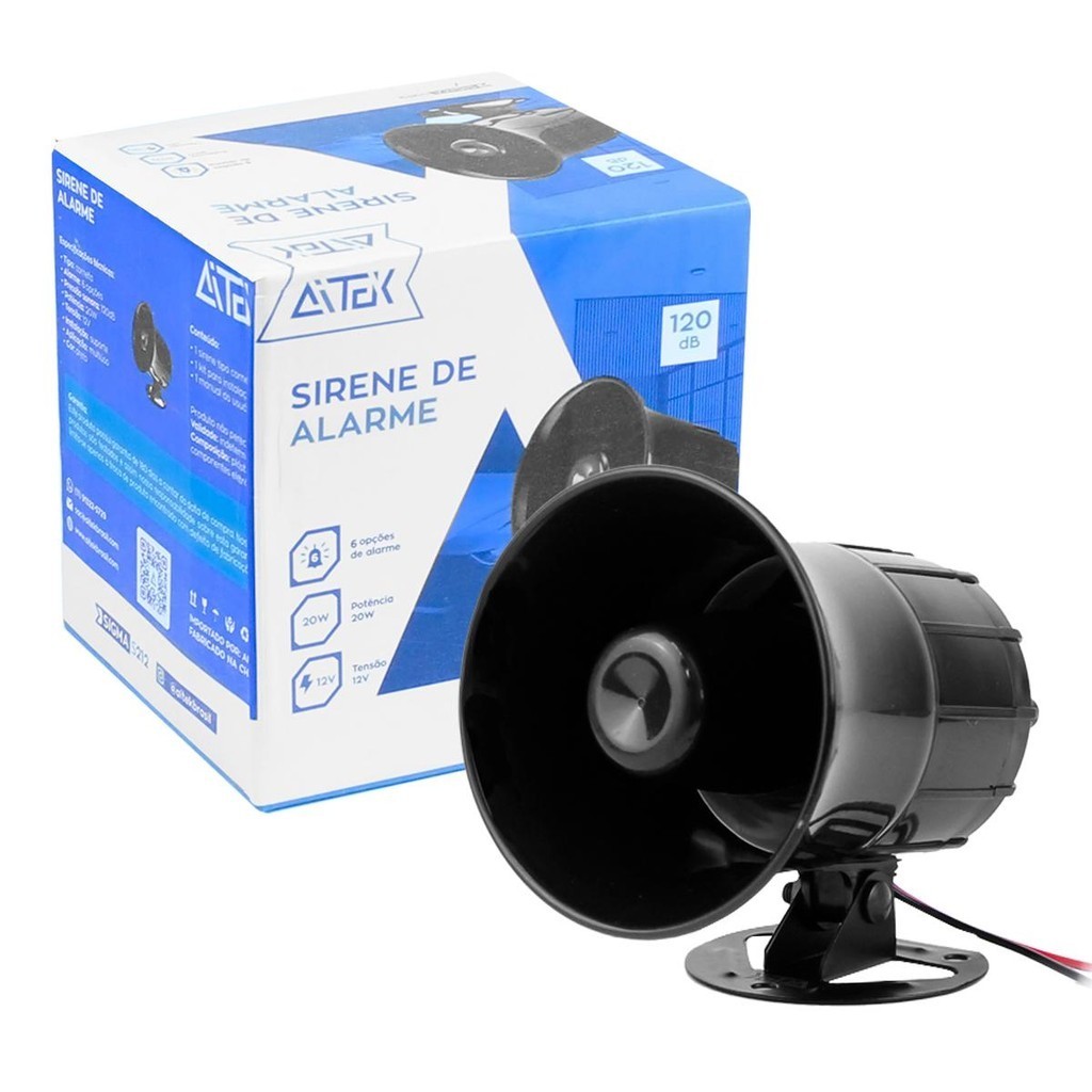 Sirene de Alarme Multifuncional Escola Empresas 120dB 12V em Oferta na Shopee