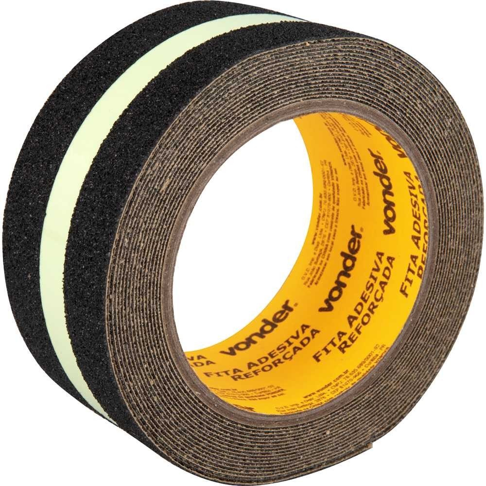 Fita Antiderrapante 50mm X 5m Neon Preta Vonder Para Pisos Degraus Rampas E Escadas