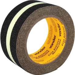Fita Antiderrapante 50mm X 5m Neon Preta Vonder Para Pisos Degraus Rampas E Escadas