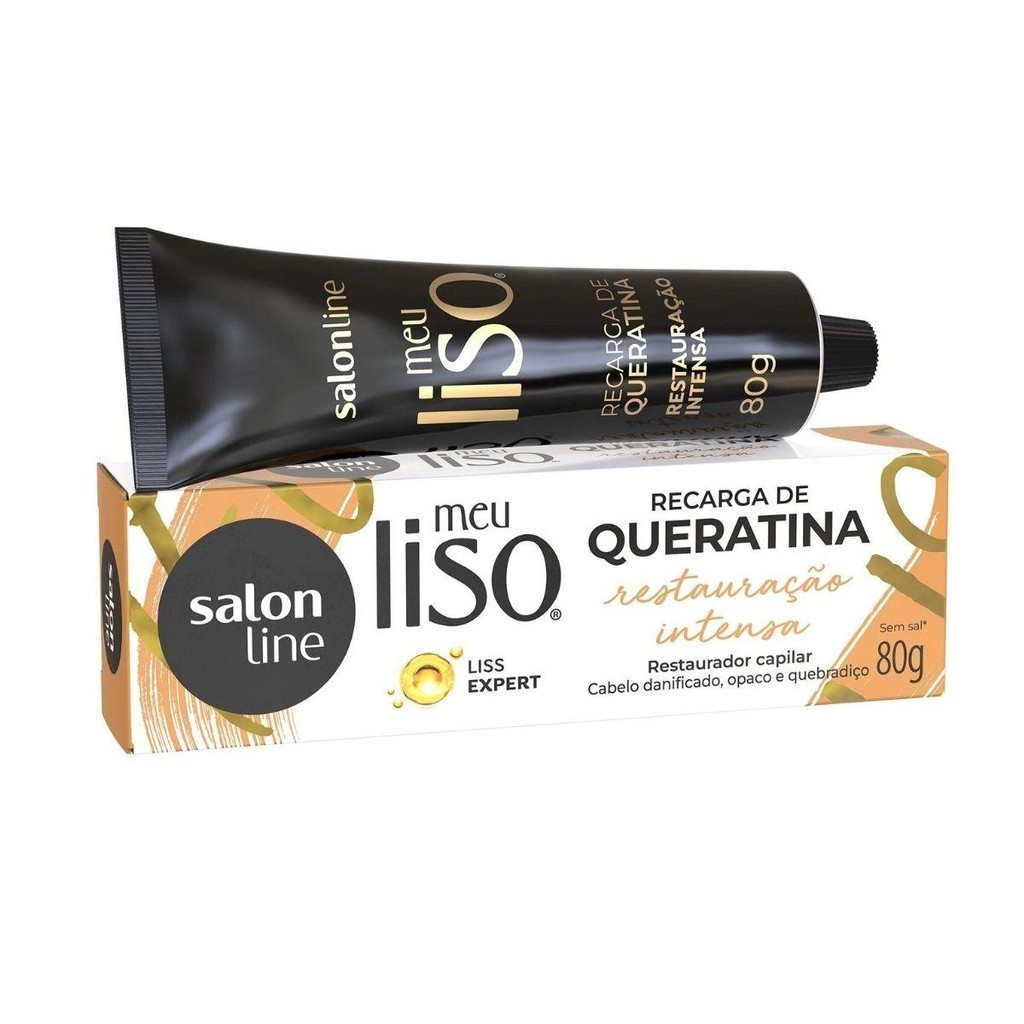 RECARGA DE QUERATINA SALON LINE MEU LISO RESTAURAÇÃO INTENSA 80G