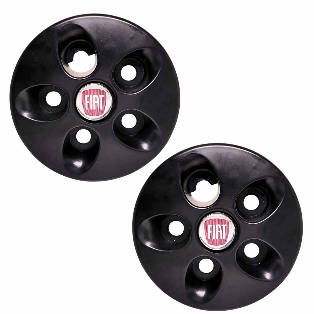 Par Calota Roda de ferro Ducato Aro 15 Cor Preto Roda 5 Furo