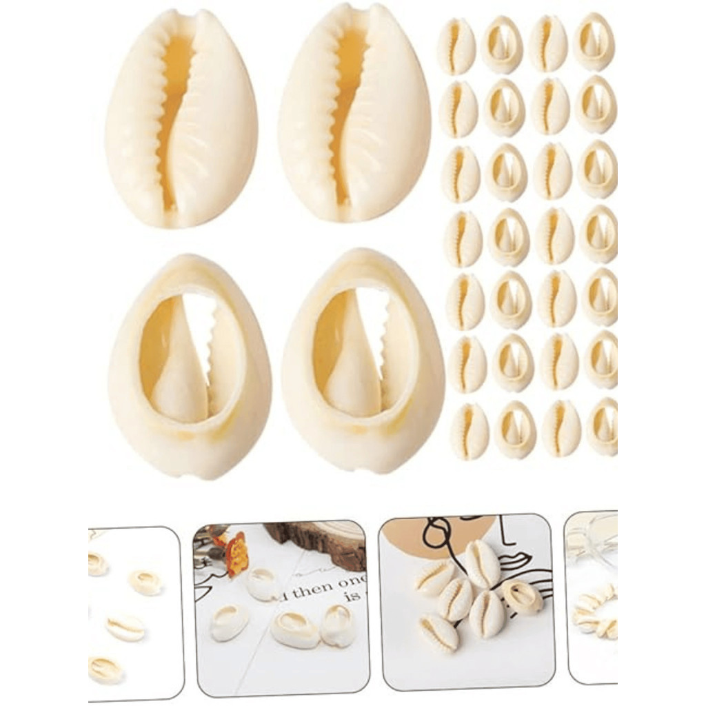 Miçanga Búzios Aberto 50 peças Cortada Natural 1.8cm  Artesanato DIY Acessórios Misanga Concha artesanato Praia Verão Colar Choker com missanga Entremeio Bolsas Croché Pingentes Charms Chaveiro Pendant