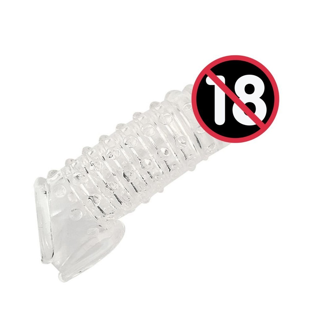 Capa Peniana Textura 17cm Transparente Com Anel em Oferta na Shopee