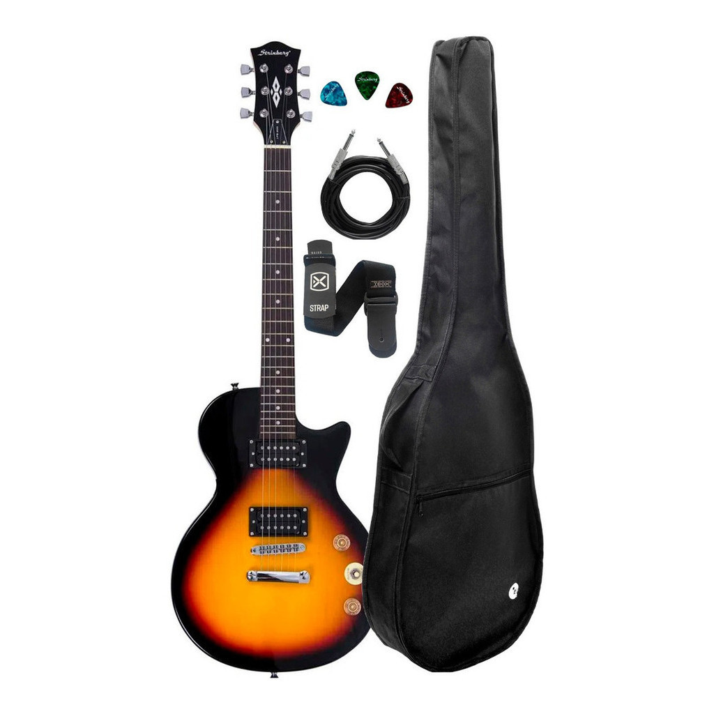 Guitarra Les Paul Strinberg Lps200 Sunburst Sb Kit Capa Cabo