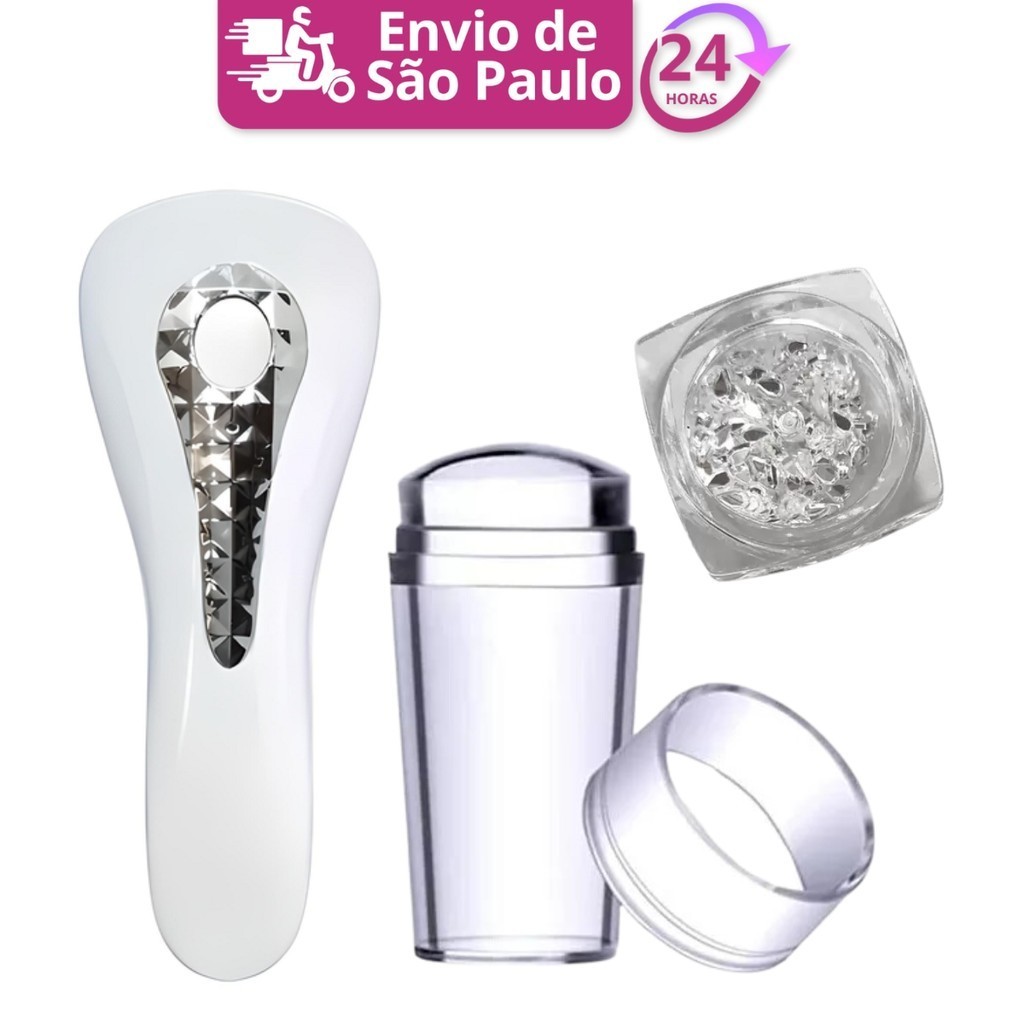 Kit A Melhor Cabine + Carimbo de Unha + Strass Branco Unha Secagem Lâmpada Mini Cabine Portátil