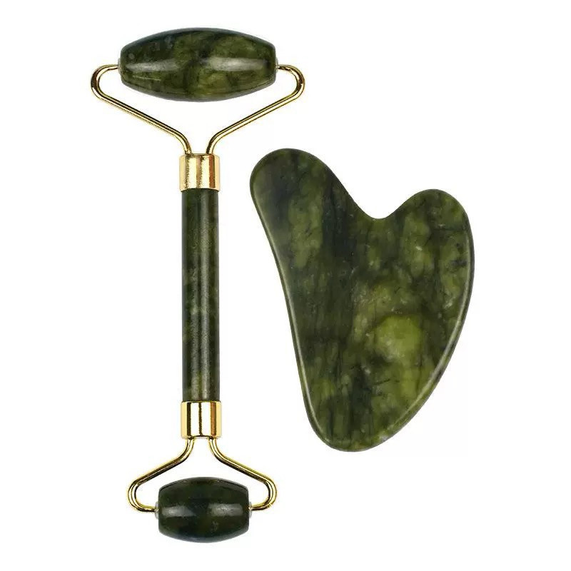 Rolo Pedra de Jade Placa Gua Sha Massagem Facial Anti Ruga em Oferta na Shopee