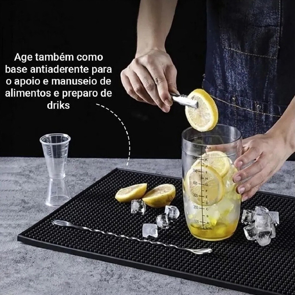 Tapete Escorredor De Louça Bar Mat Silicone Emborrachado Antiderrapante Barman para Secar Louças Copos Cozinha Preparar