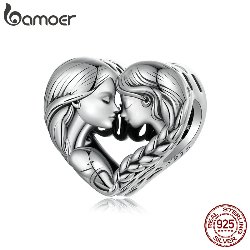 Bamoer 925 Sterling Sliver Charm Sisters Pingente Série De Acessórios Para Pulseira