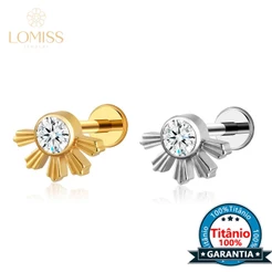 Piercing Helix Tragus Conch Labret Titânio Meia Flor Zircônia