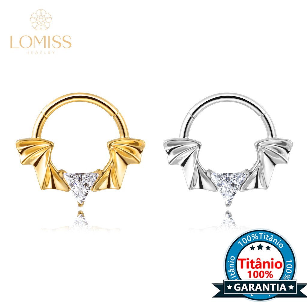 Piercing Helix Septo Rook Conch Argola Titânio Segmento Articulado Asas/Zircônia Cravejada em Oferta na Shopee
