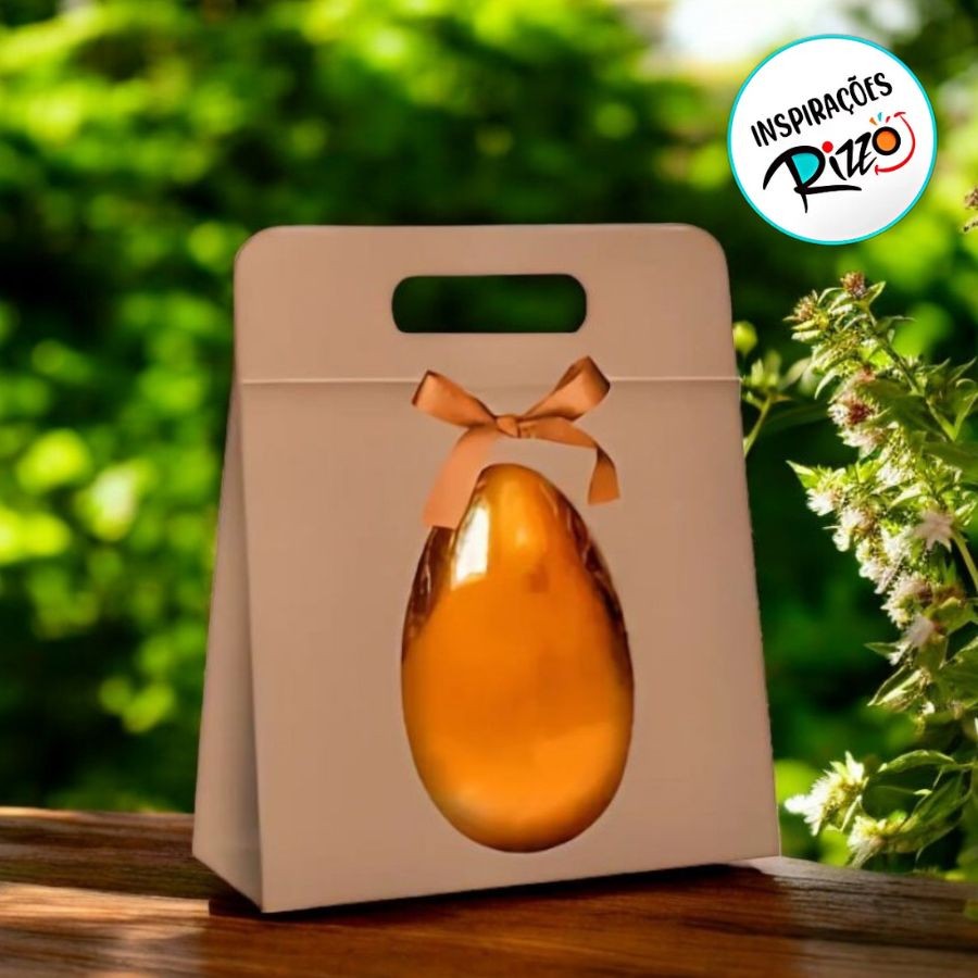Sacola Com Alça Para Ovo 250g - Kraft - 5,5x14x22,5cm - 1 unidade - Rizzo