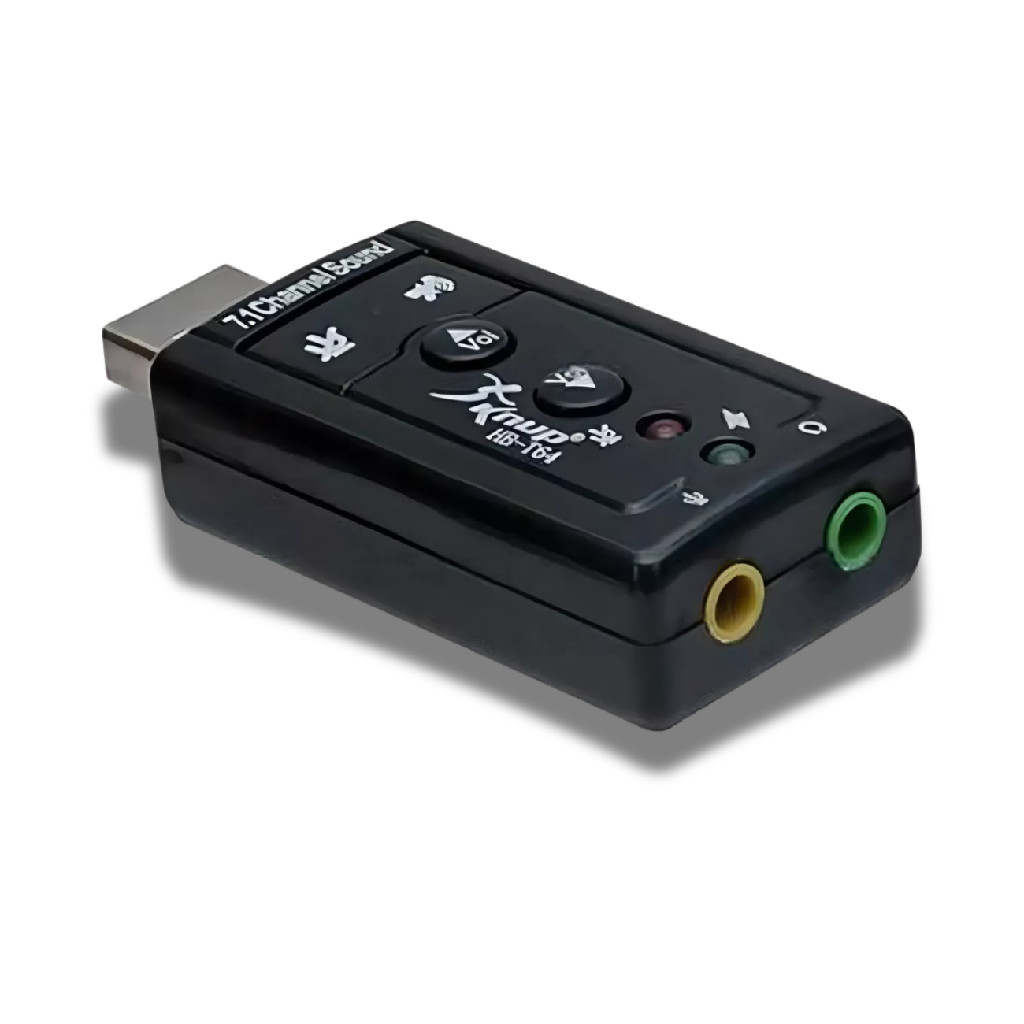 Adaptador de Som USB / P2 Fone / Microfone 2.0 - KNUP HB-T64
