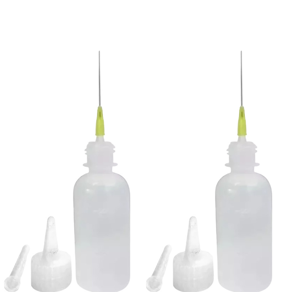 Kit 2 Dispenser Frasco Recipiente Plástico Líquido Álcool Isopropílico Fluxo Solda Limpa Vidros 50ML
