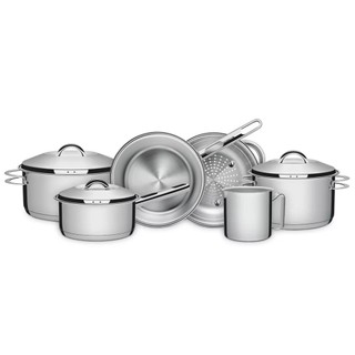 Jogo de Panelas Aço Inox Indução Fundo Triplo Solar 6 Peças - Tramontina em Oferta na Shopee