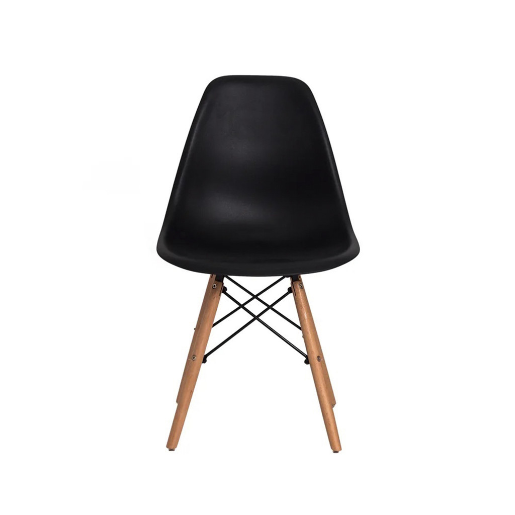 Cadeira Charles Eames Eiffel Preto Polipropileno Cozinha Sala de Estar Jantar Mesa Jantar