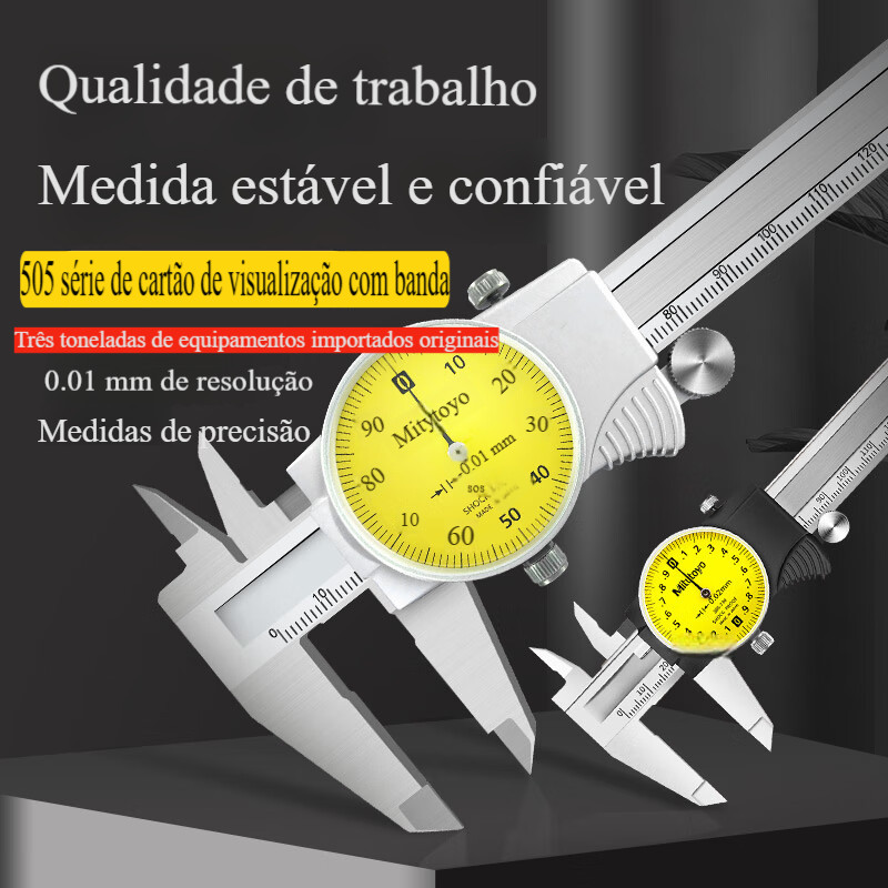 Japão mitutoyo mitutoyo alta precisão série 505 ponteiro mecânico Display Dial pinça representa 0-150mm 0-200-mm 300mm