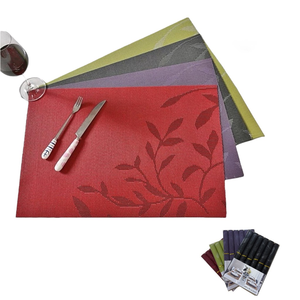 Jogo Americano Kit 6 Sousplat Retangular Mesa Posta Cores Natal Decoração