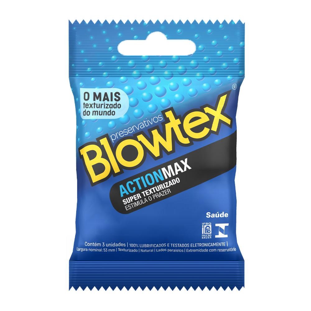 Preservativo Blowtex ActionMax 3un em Oferta na Shopee