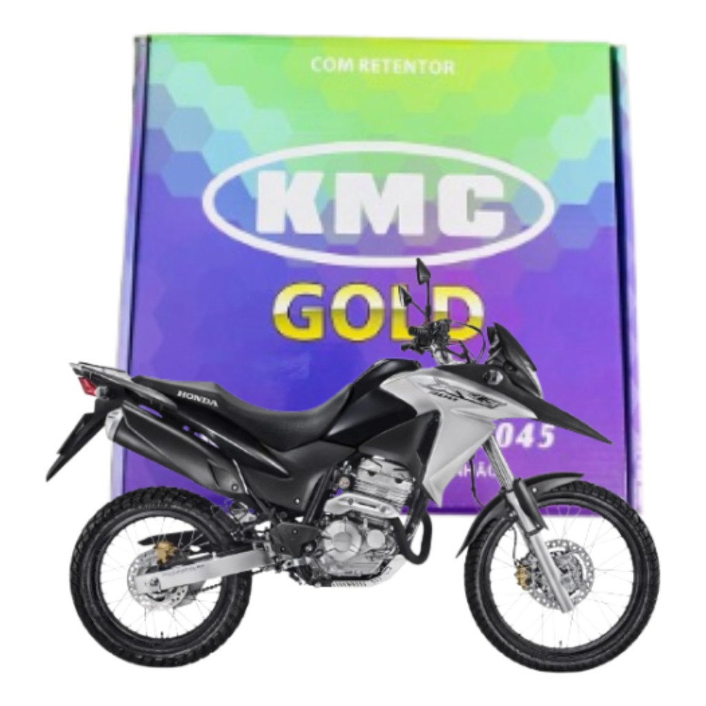 Kit Relação Tração Transmissão Retentor XRE 300 2010 a 2023 Original KMC