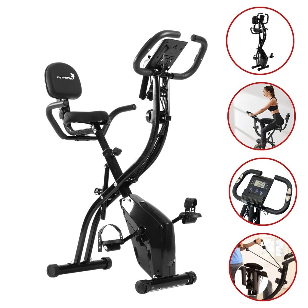 Bicicleta Ergométrica Vertical Dobrável Flywhell 3.5Kg Magnética Portátil Monitor Importway Iwf010