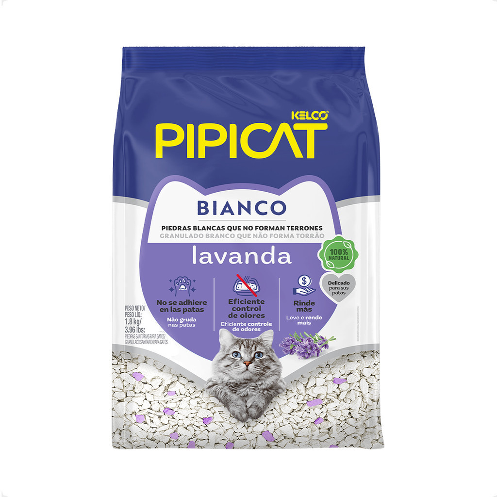 Pipicat Bianco Lavanda Granulado Sanitária Kelco - 1,8Kg