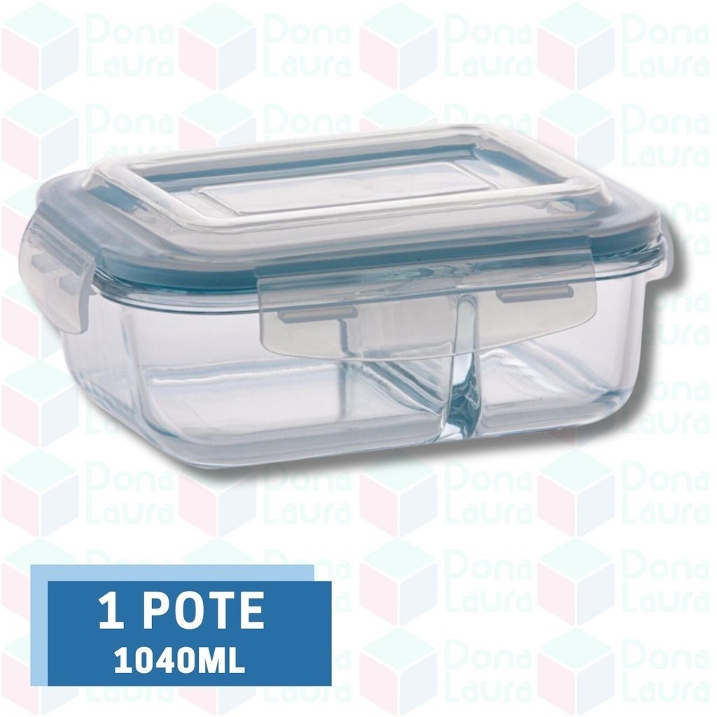 Pote 1040ml Hermético Com Divisoria Mantimentos Alimentos em Oferta na Shopee