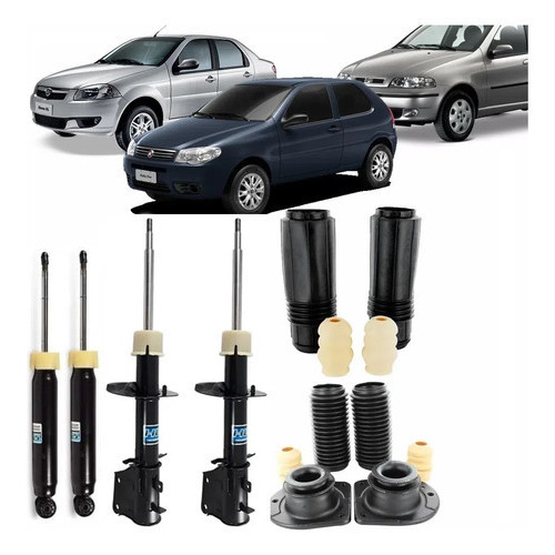 04 Amortecedores Coxim Batente Coifa Palio 2001 Á 2015 em Oferta na Shopee