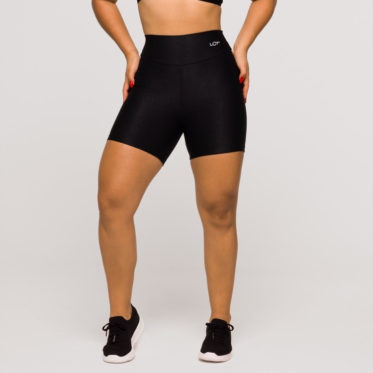 Short Fitness Feminino Academia Poliamida Preto Básico Crossfit
