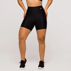 Short Fitness Feminino Academia Poliamida Preto Básico Crossfit