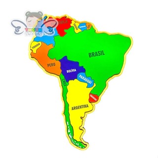 Mapa da América do Sul Quebra-Cabeça, Educativo, Países e Capitais em Oferta na Shopee