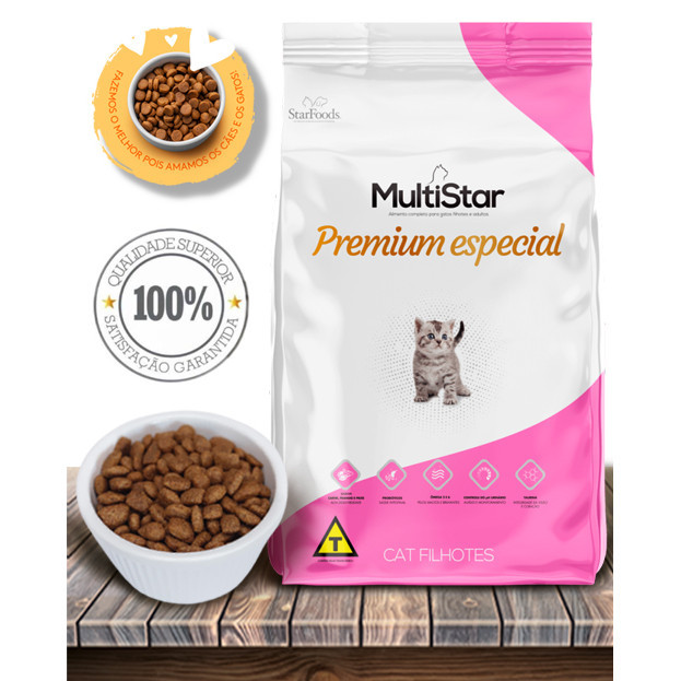 Ração Seca Multi Star Cat Premium Especial para Gatos Filhotes - 10,1Kg