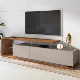 Rack Para TV até 60 Polegadas 3 Portas 217cm Nápoles Yescasa Cedro/Off White em Oferta na Shopee