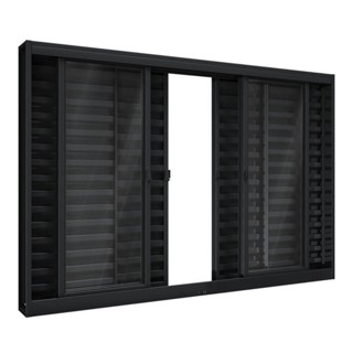 Janela de Aço Veneziana de Correr Central 6 Folhas 100x120cm Aço Pronto Riobras em Oferta na Shopee