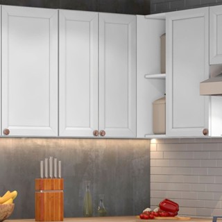 Armário Aéreo Canto 2 Portas 2 Nichos Unna Yescasa Branco em Oferta na Shopee