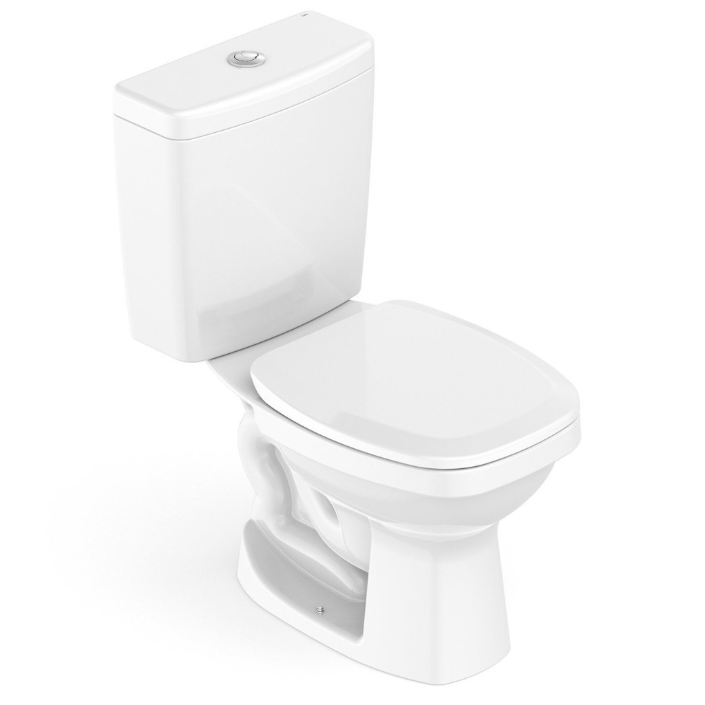 Vaso Sanitário com Caixa Acoplada e Assento Like Celite Branco Brilhante - Home & Living