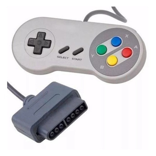 Controle Super Nintendo Snes Famicom Pronta Cor Cinza Claro