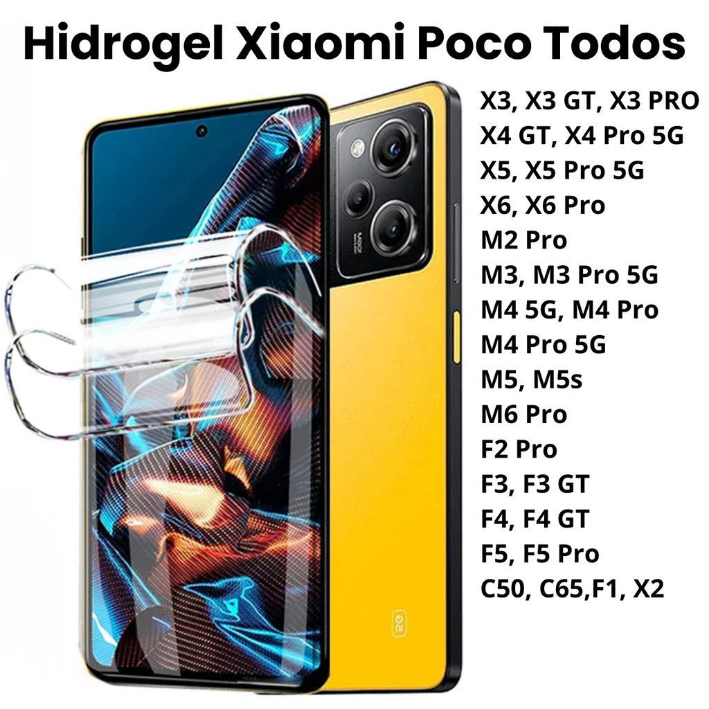 Película De Hidrogel Para Xiaomi POCO F6, X6, X5 Pro, X3, NFC, X4, GT, M5, M4, M6 Pro, F4, F3, C65 em Oferta na Shopee