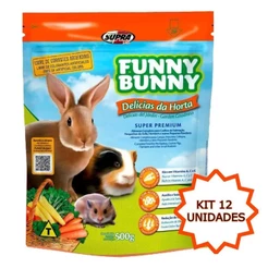 Kit 12 Funny Bunny Delícias Da Horta 500g Ração Para Hamster, Coelhos e Porquinhos Da India