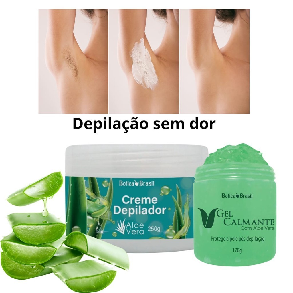 Kit Depilaçao sem dor  creme depilaçao mais gel pos depilaçao em Oferta na Shopee